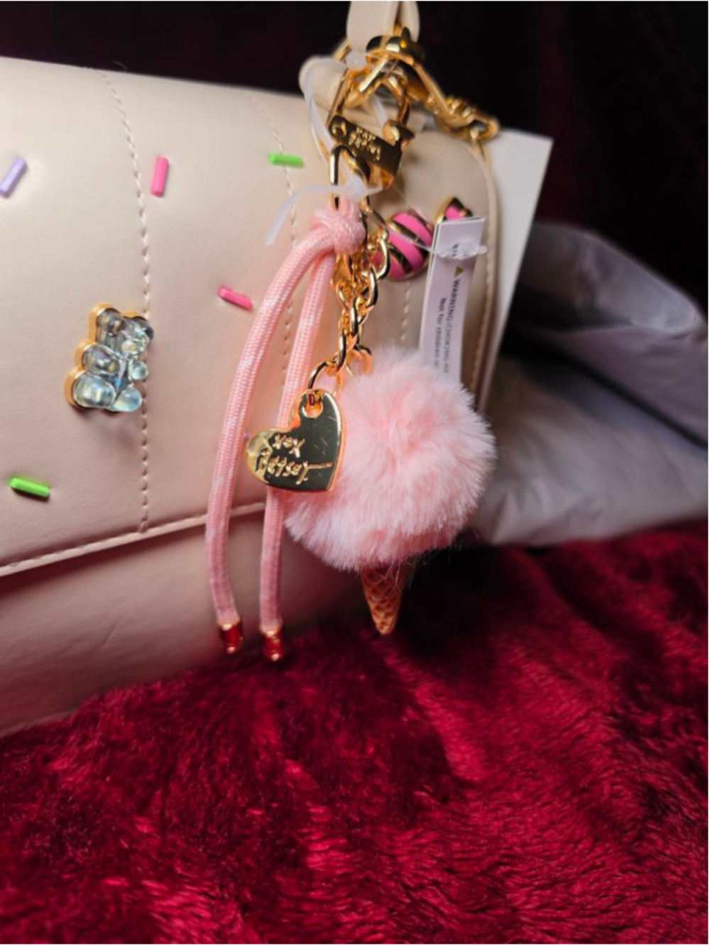 Betsey Johnson Candy and Gummy Bear Crossbody Bag w/ Ice Cream Charm - Picture 7 of 8
